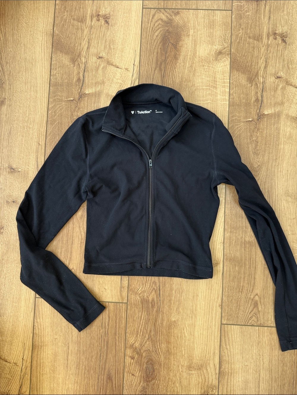 TNA Black Cropped Zip-Front Bomber